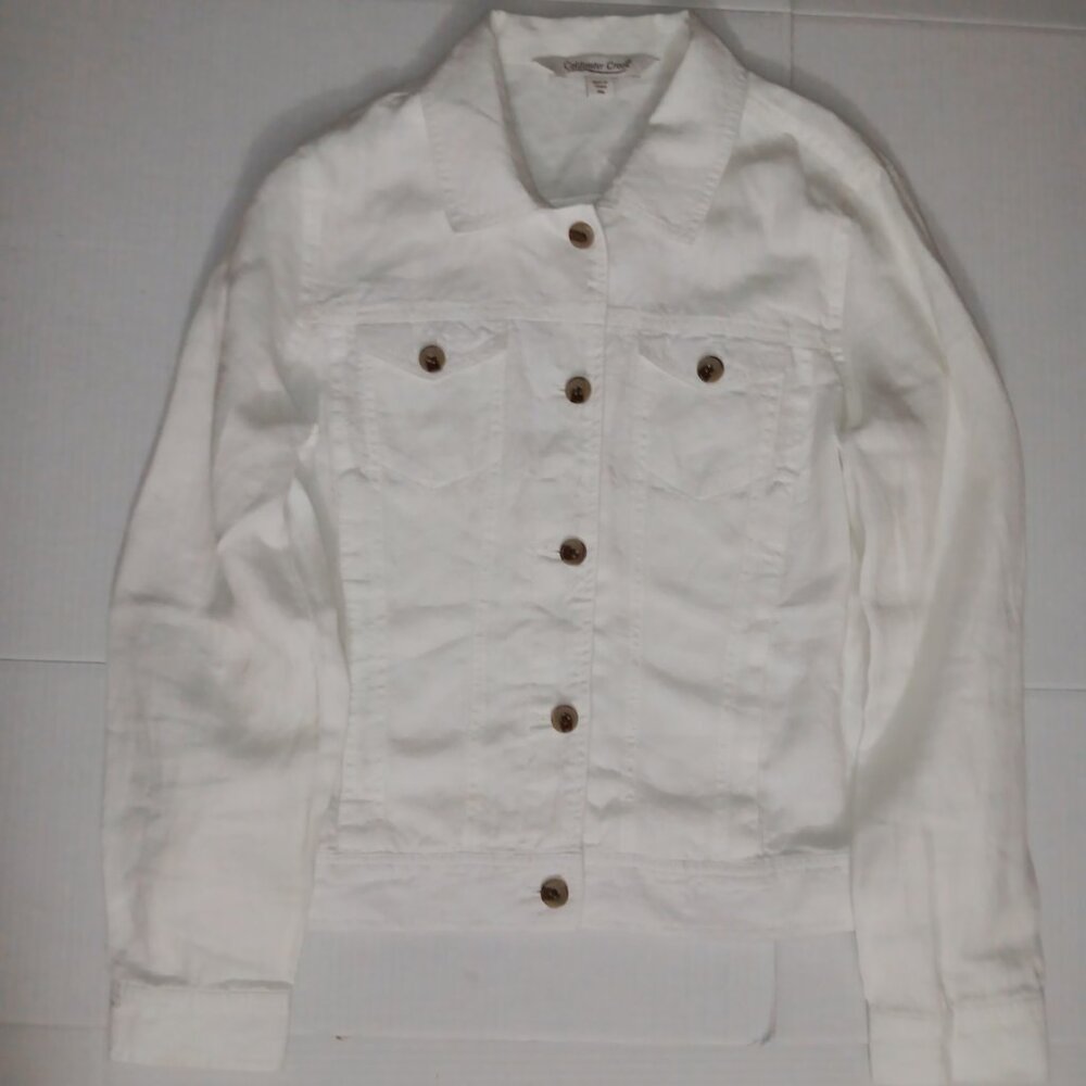 COLDWATER CREEK LINEN LIGHTWEIGHT JACKET - Picture 8 of 13
